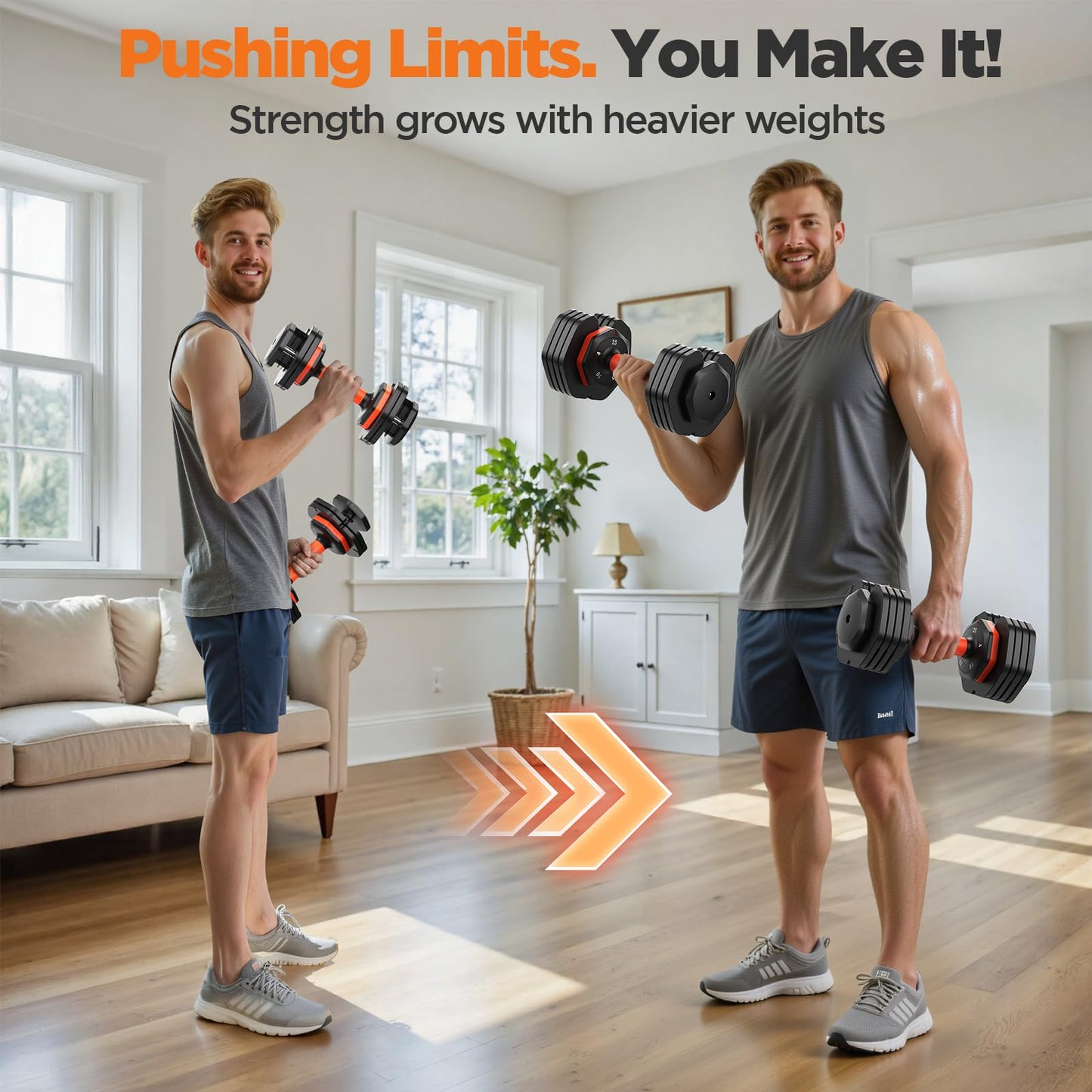 LIFEOG 2026 FDB2 Adjustable Dumbbell Set - 110lbs