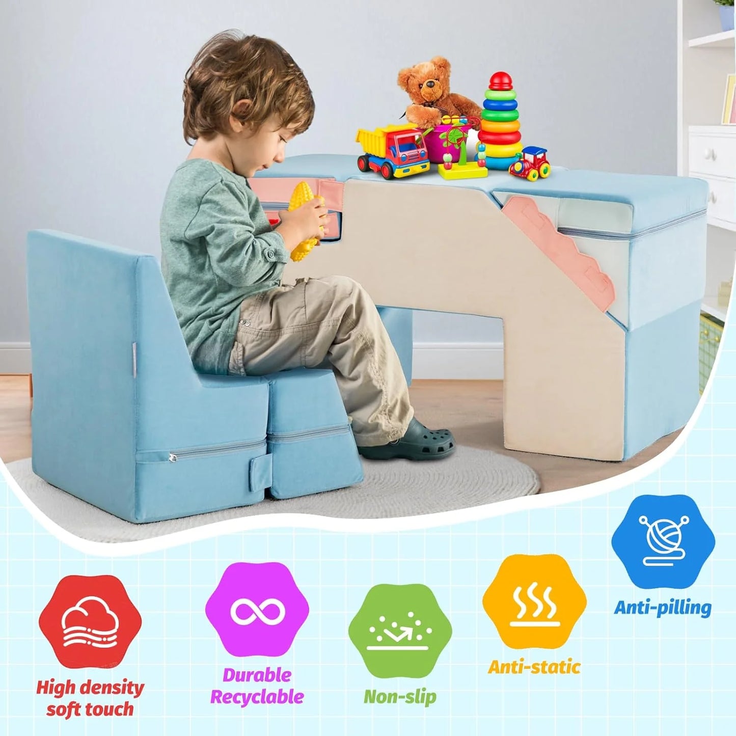 Climbing Blocks for Toddlers,Indoor Soft Climb and Crawl Play Climbing Toys for Creativity & Imagination