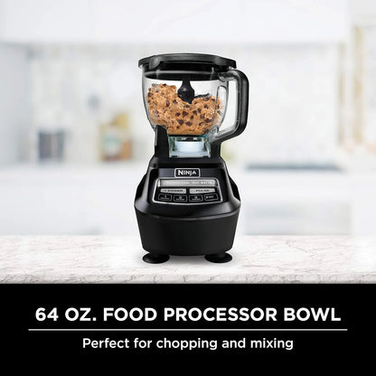 Ninja BL770 Mega Kitchen System, 1500W Blender & Processor, 72oz Pitcher, 64oz Bowl, 16oz To Go Cups, Black
