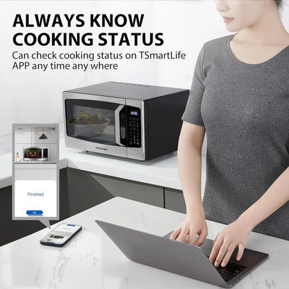 TOSHIBA 4-in-1 ML-EC42P(SS) Countertop Microwave Oven, Smart Sensor, Convection, Air Fryer Combo, Mute Function, Position Memory 13.6" Turntable, 1.5 Cu Ft, 1000W, Silver