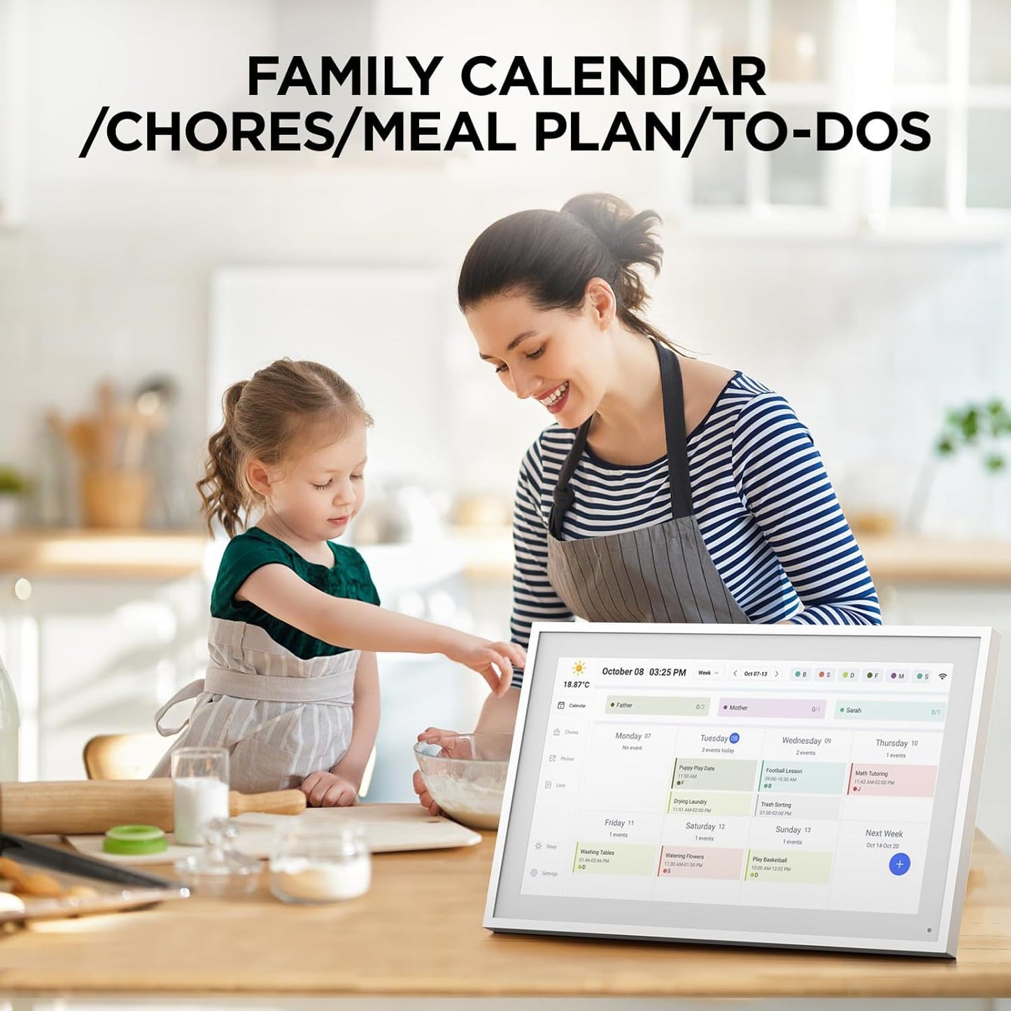 MEZED 10.1" Digital Calendar & Meal Planner with Touch Screen