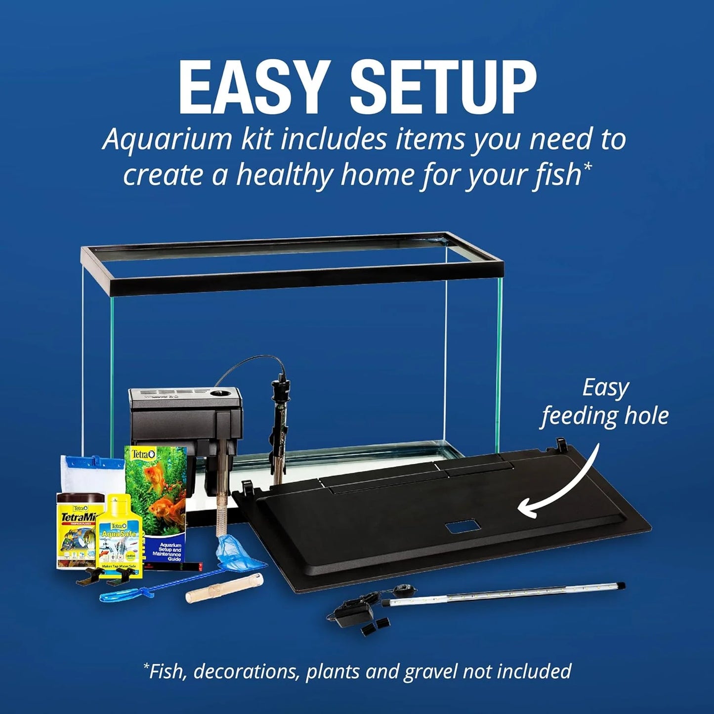 Complete LED Aquarium 55 Gallons, Includes LED Lighting, Filtration, Heater and Accessories