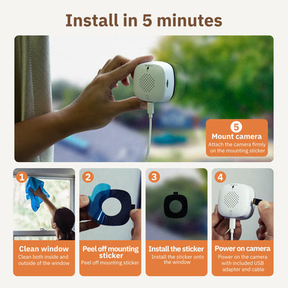 GIRAFIT 3MP 2K WiFi Indoor Security Cameras, 2 Pack