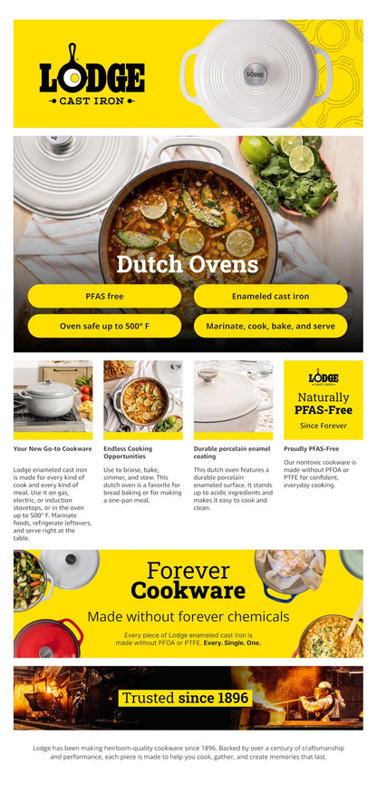 LODGE Essential Enamel Cast Iron Dutch Oven - 6 Quarts