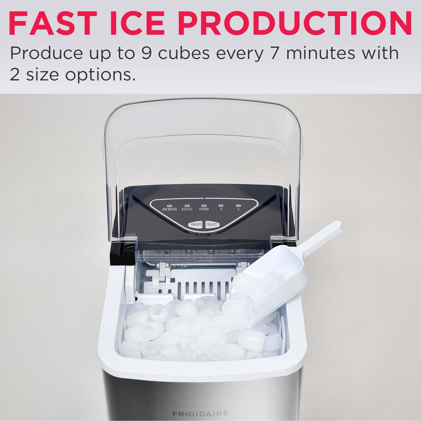 FRIGIDAIRE EFIC123-SS Countertop Ice Maker, 26 lbs Daily Output