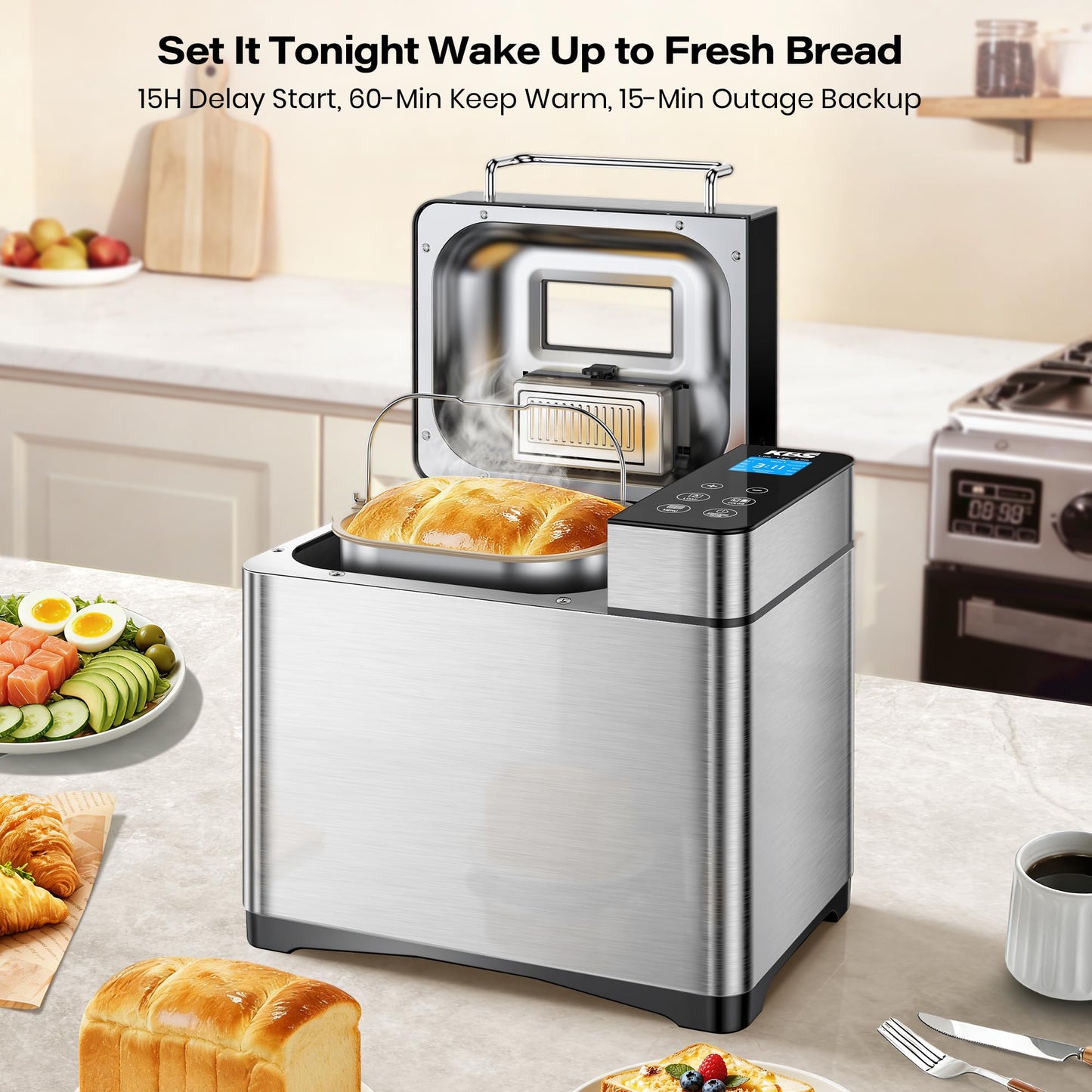 KBS Pro 710W Bread Maker - 17-in-1 Smart Bread Machine