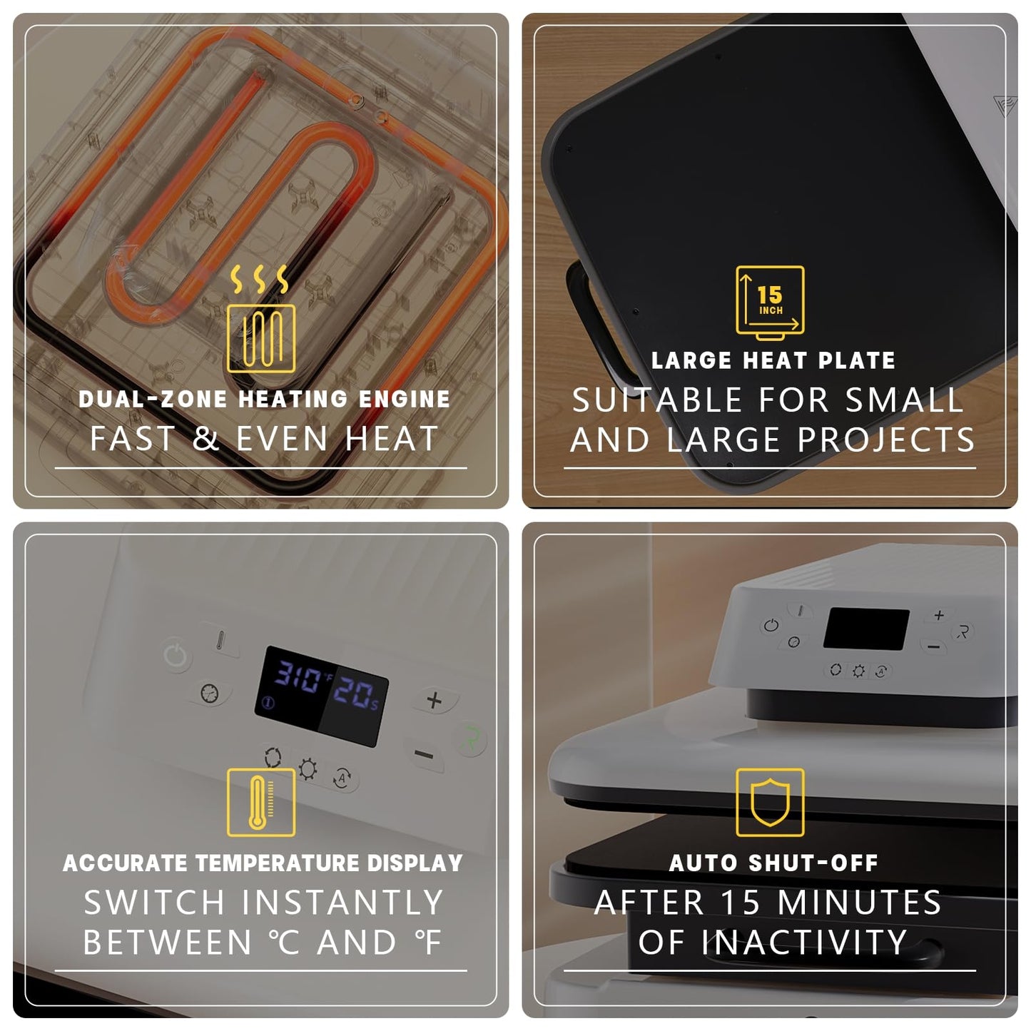 HTVRONT Auto Heat Press Machine - 15x15 T-Shirt Press