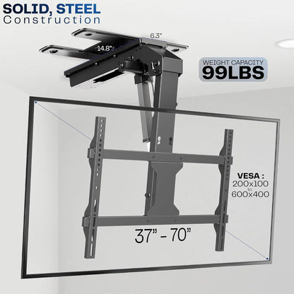 VIVO Electric Ceiling TV Mount, 37–70", Motorized, App Control, Black