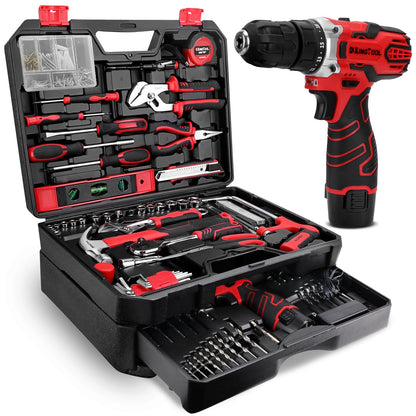 KINGTOOL 276-Piece Tool Set with Cordless Drill and Toolbox