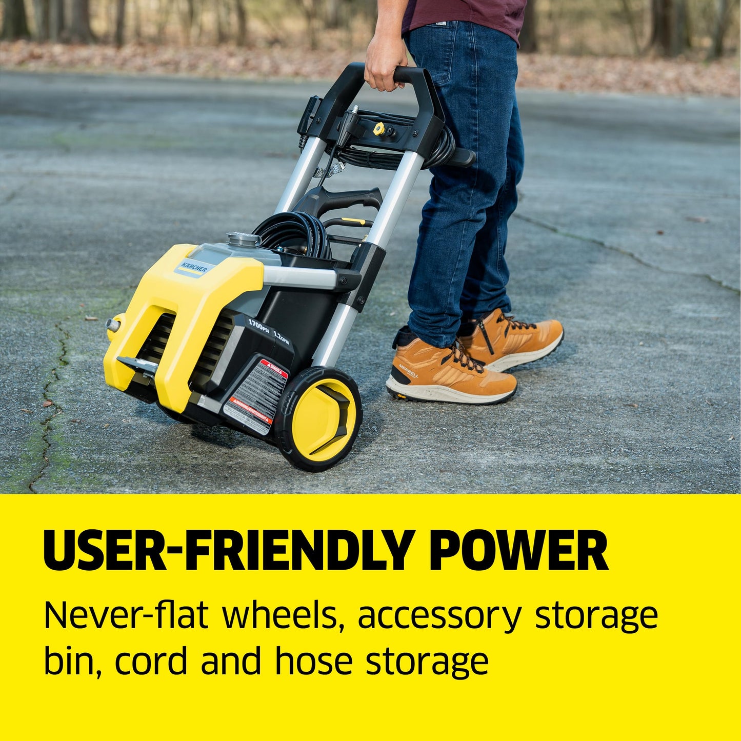 KÄRCHER K1700 Pressure Washer with 3 Nozzles & Detergent Tank