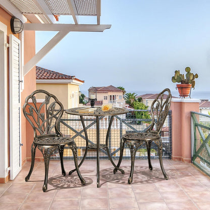Patio Bistro Sets 3 Piece Cast Aluminum Bistro Table