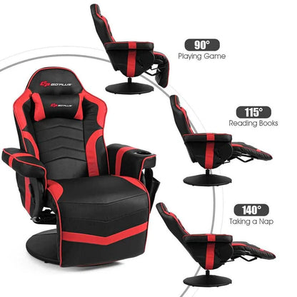 Pu Leather Massage Gaming Chair Ergonomic High Back Racing Style Gaming Recliner With Adjustable Backrest Amp Footrest Cup Holder Side Pouch - Comfortable And Ergonomic Design