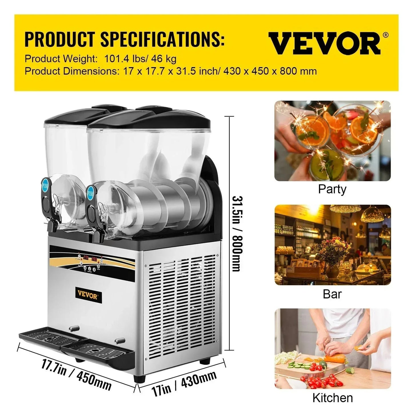 VEVOR Commercial Slushy Machine Slushie Machine