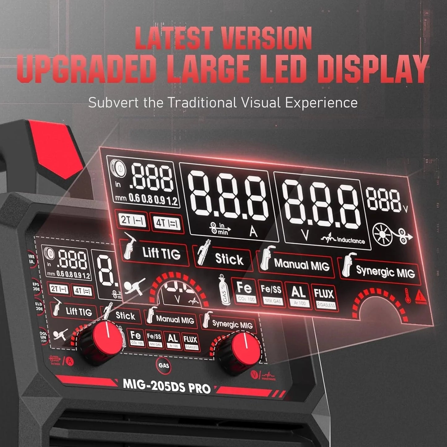 YESWELDER 135Amp MIG Welder,110V Flux Core Welder Flux Core MIG/Lift TIG/Stick 3-in-1 Large LED Digital Display Welding Machine IGBT Inverter Welder FLUX-135PRO
