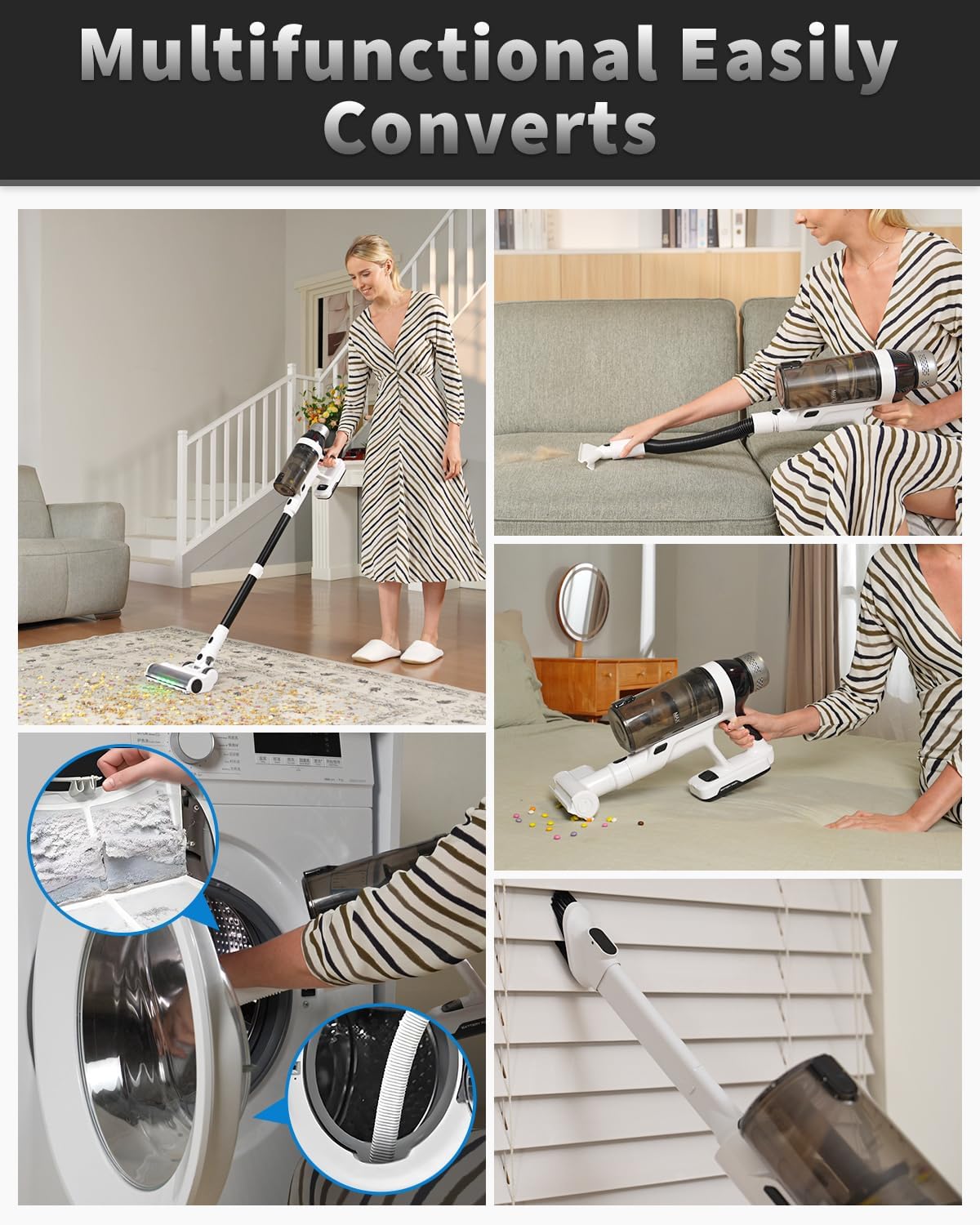 NUYUPO Cordless Vacuum Cleaner with 2 Batteries & 110 Min Runtime