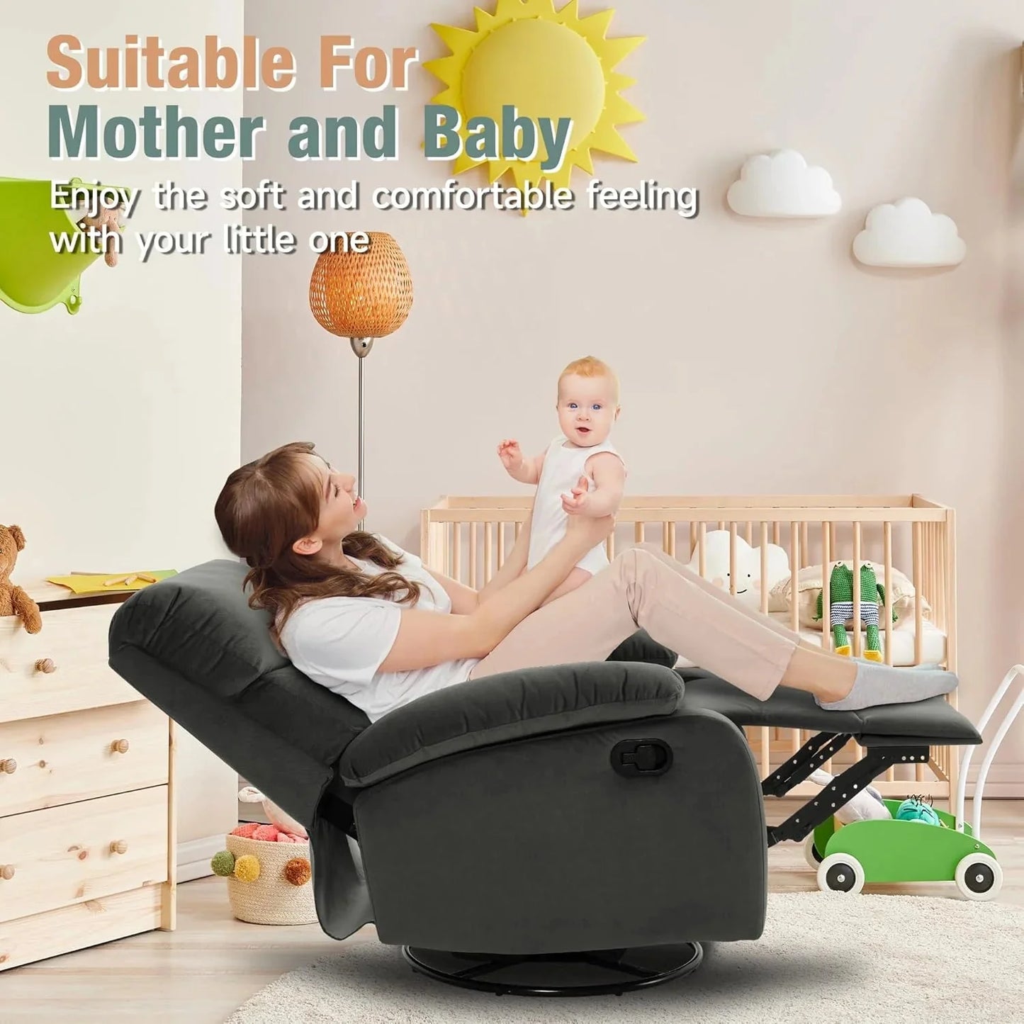 Small Swivel Rocker Recliner Chair for Compact Spaces