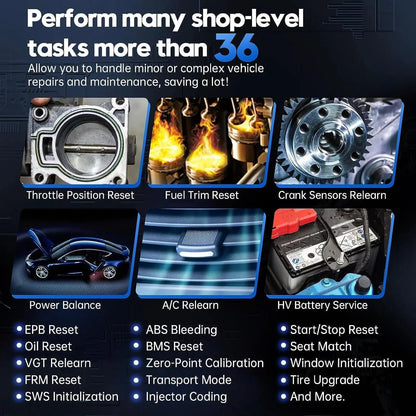 MS909 Automotive Scanner with ECU Coding, Active Tests, All System Scan, 36+ Resets, Android 10, 3-Year Updates