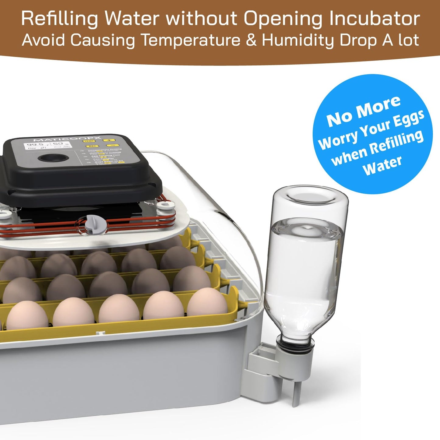 MATICOOPX MATICOOPX 30 Egg Incubator with Humidity Display
