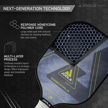 Essentials Pickleball Paddles with Reinforced Fiberglass Surface and Honeycomb Polypropylene Core