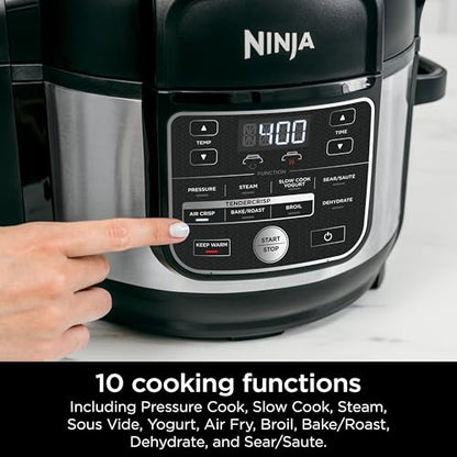 Ninja Foodi 10 in 1, 6.5 Quart Pro Pressure Cooker Air Fryer Multicooker, Precise Heating, Stainless (OS300): Home & Kitchen