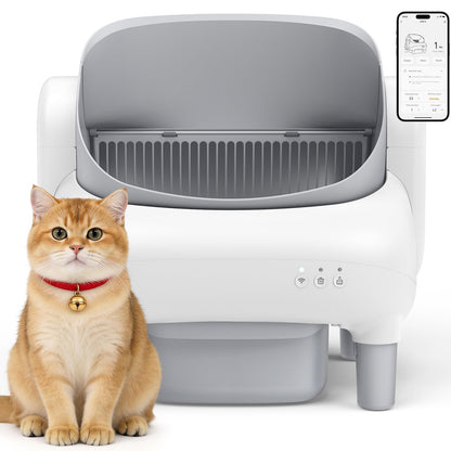 HAZRELA Automatic Cat Litter Box with App Control & Safety