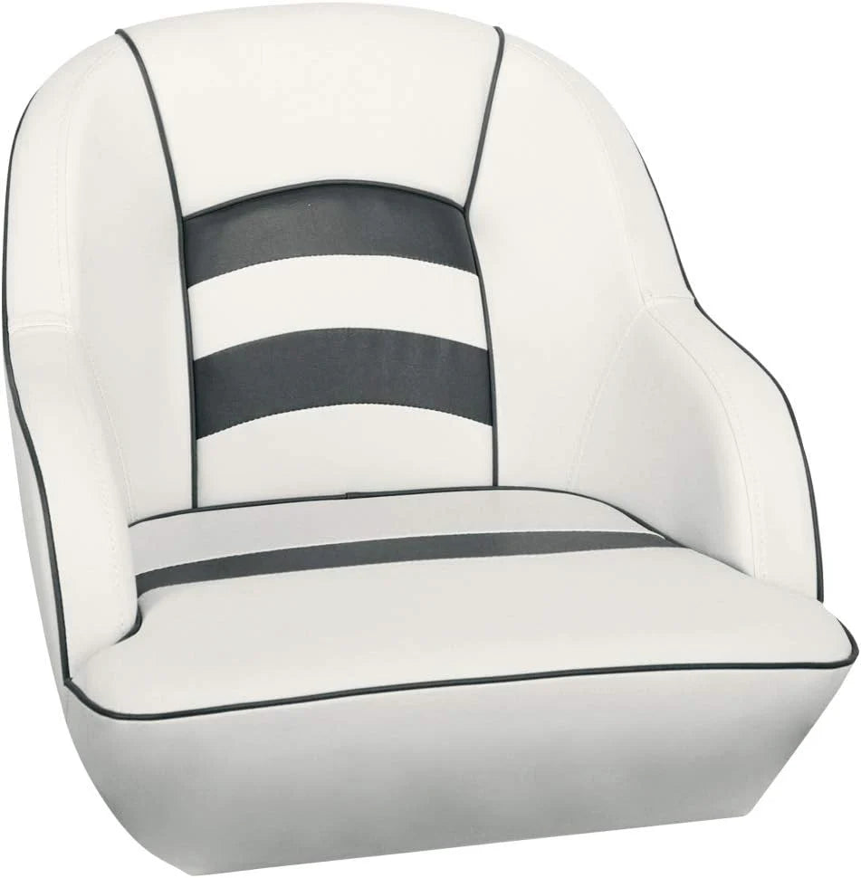 Bucket Pontoon Boat Seat (White/Blue)