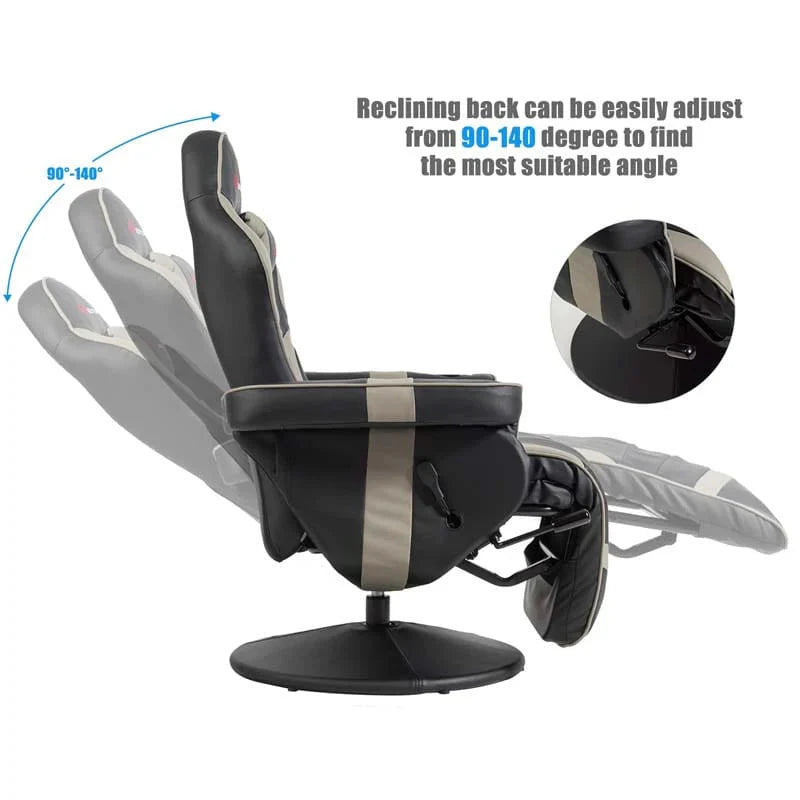 Pu Leather Massage Gaming Chair Ergonomic High Back Racing Style Gaming Recliner With Adjustable Backrest Amp Footrest Cup Holder Side Pouch - Comfortable And Ergonomic Design