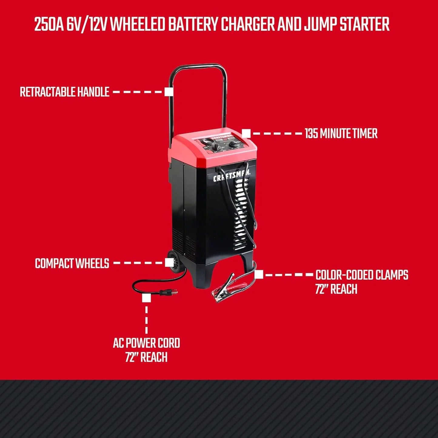 CRAFTSMAN CMXCESM233 Battery Charger & Engine Starter, 250A