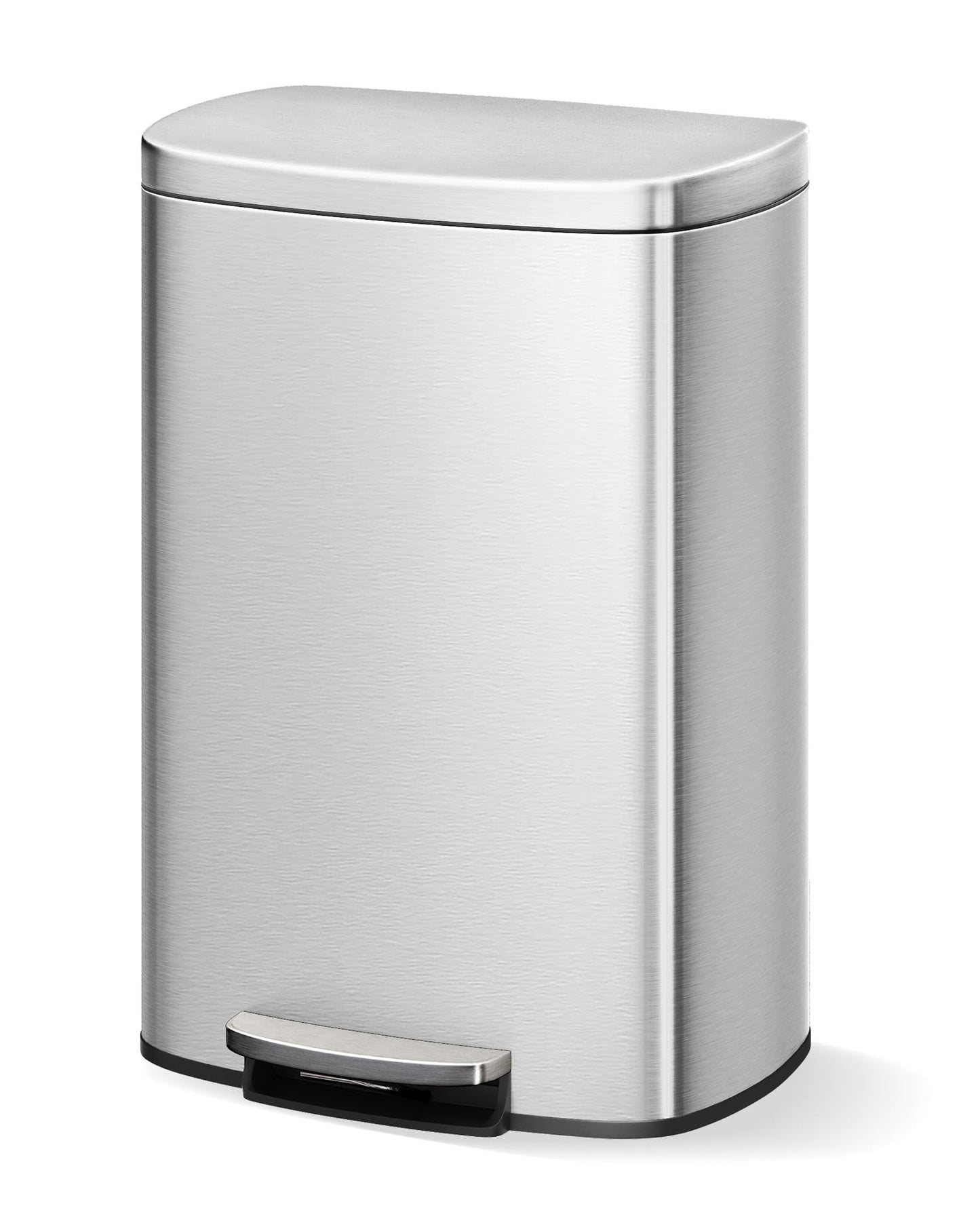 GARVEE Step-on Stainless Steel Trash Can - 13 Gal Capacity