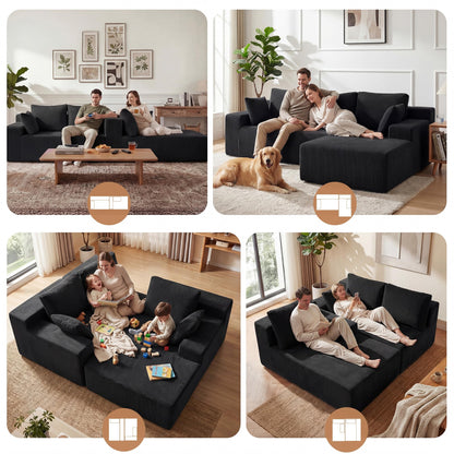 GRUSIGN Cloud Sectional Couch - Modular L-Shaped Sofa