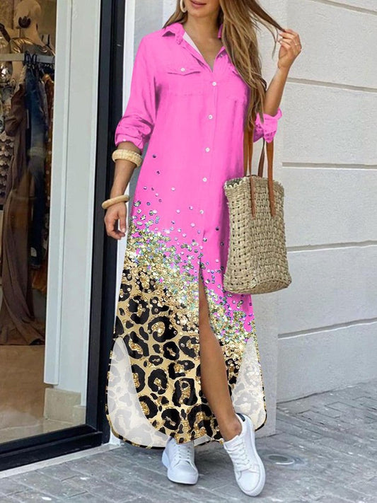 Loose Shirt Collar Casual Dress