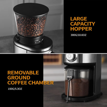 OLLYGRIN Burr Coffee Grinder - Electric Grinding with 30 Settings