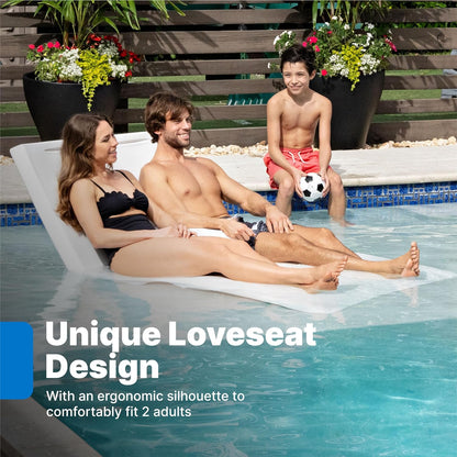 Pool Lounger, Fade-Resistant, Waterproof Patio Furniture, Pool Lounge Chair for Sun Shelf, Use in Pools with Shelves Up to 9-Inches Deep or Outside Pool Deck, Weighted, White