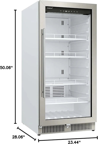 EdgeStar VBM101 22" Wide 10.1 Cu. Ft. Commercial Beverage Merchandiser – Stainless Steel, Temp Alarm, Reversible Door
