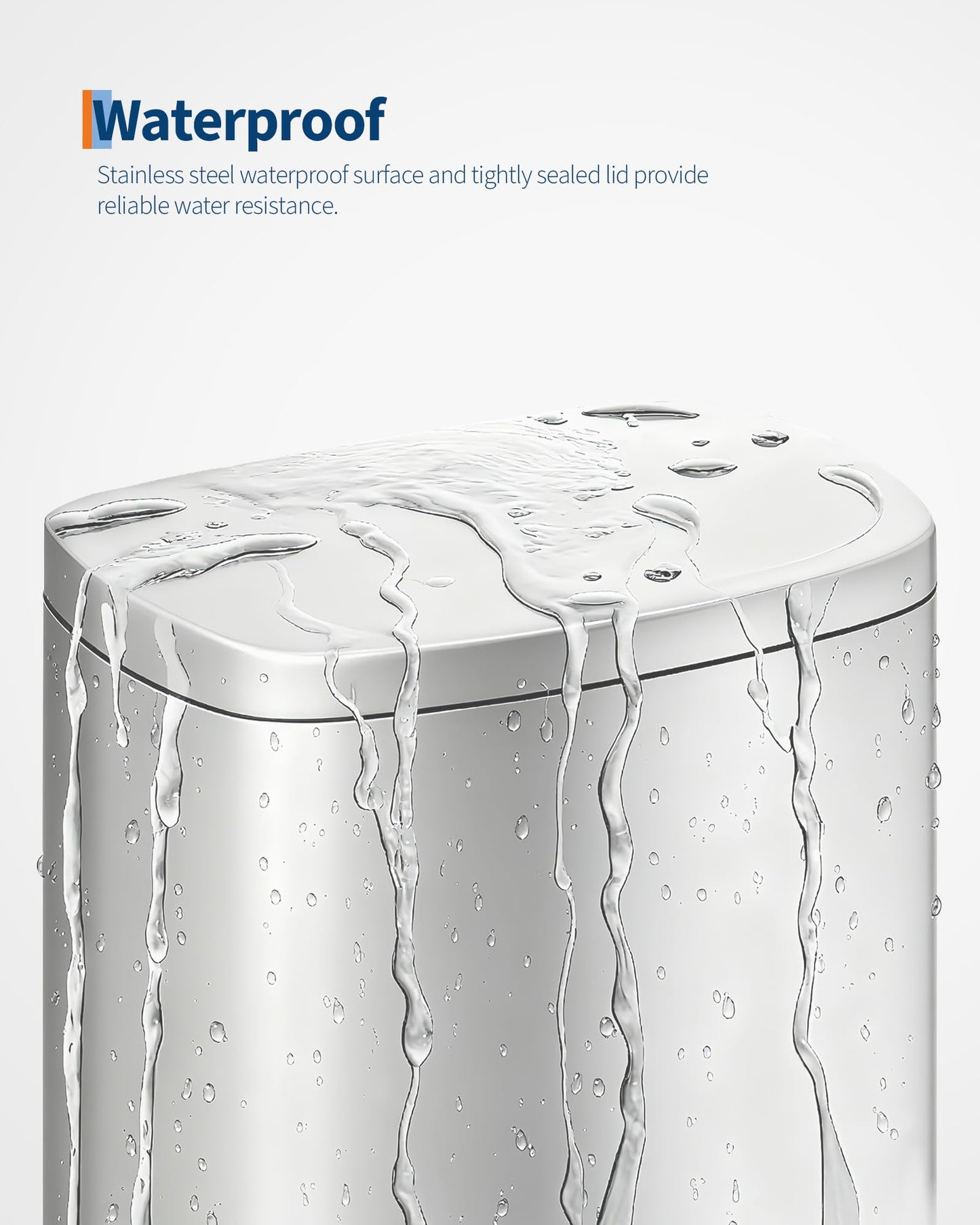 GARVEE Step-on Stainless Steel Trash Can - 13 Gal Capacity