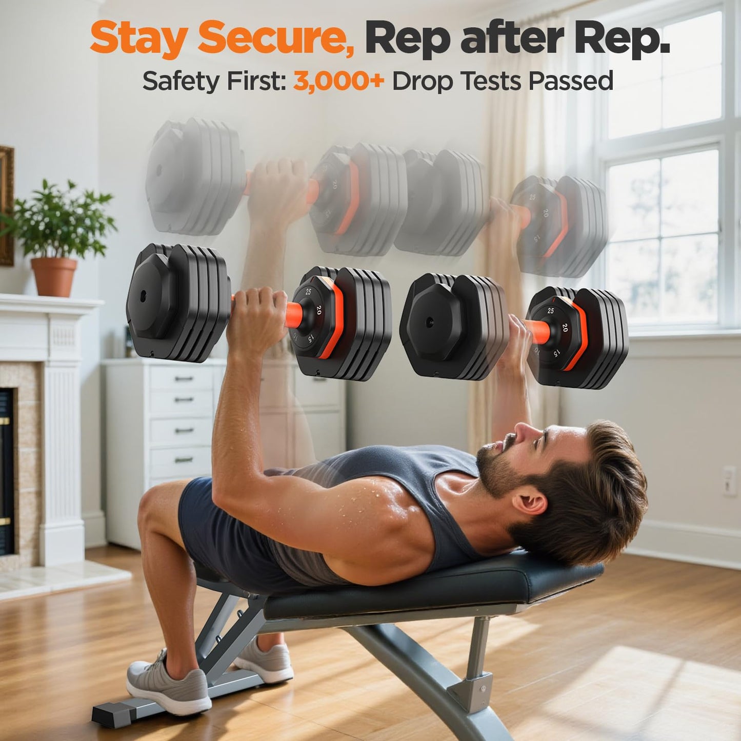 LIFEOG 2026 FDB2 Adjustable Dumbbell Set - 110lbs