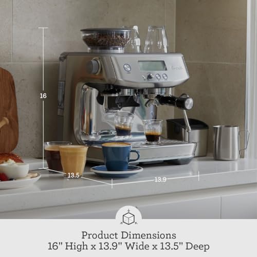 Breville the Barista Pro Espresso Machine with Grinder & Milk Frother, Espresso Maker with Seconds Heat Up, RM BES878BSS, Brushed Stainless Steel (Certified Remanufactured): Home & Kitchen