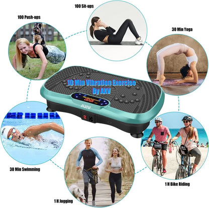 Vibration Plate Fitness Platform Exercise Machine Vibrating Lymphatic Drainage Shaking Full Body Shaker Workout Vibrate Stand Shake Board Sport Gym for Weight Loss Fat Burner for Women Men