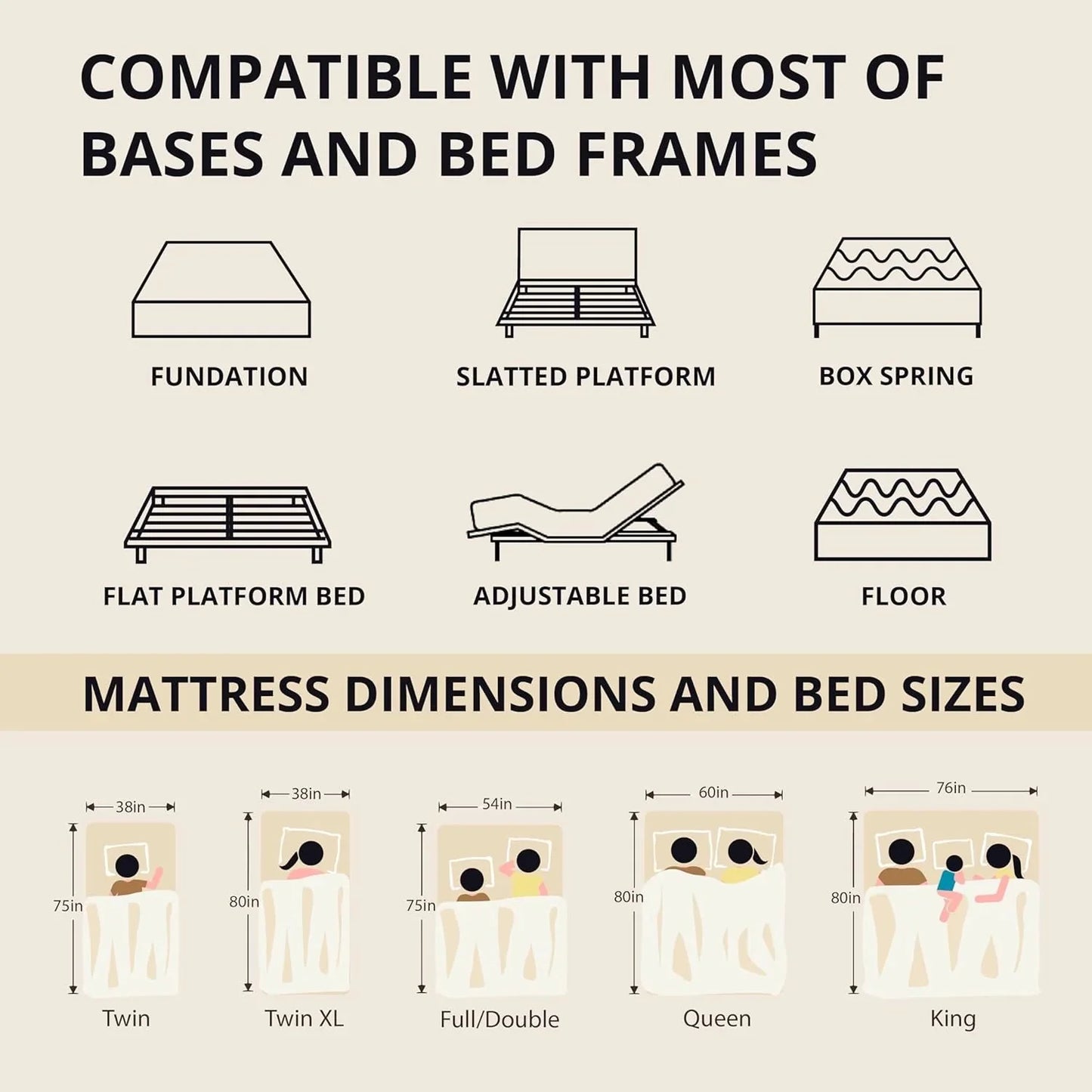EGOHOME 14 Inch King Size Memory Foam Mattress for Back Pain, Cooling Gel Mattress Bed in a Box, Made in USA, CertiPUR-US Certified, Therapeutic Medium Mattress, 76x80x14 Black