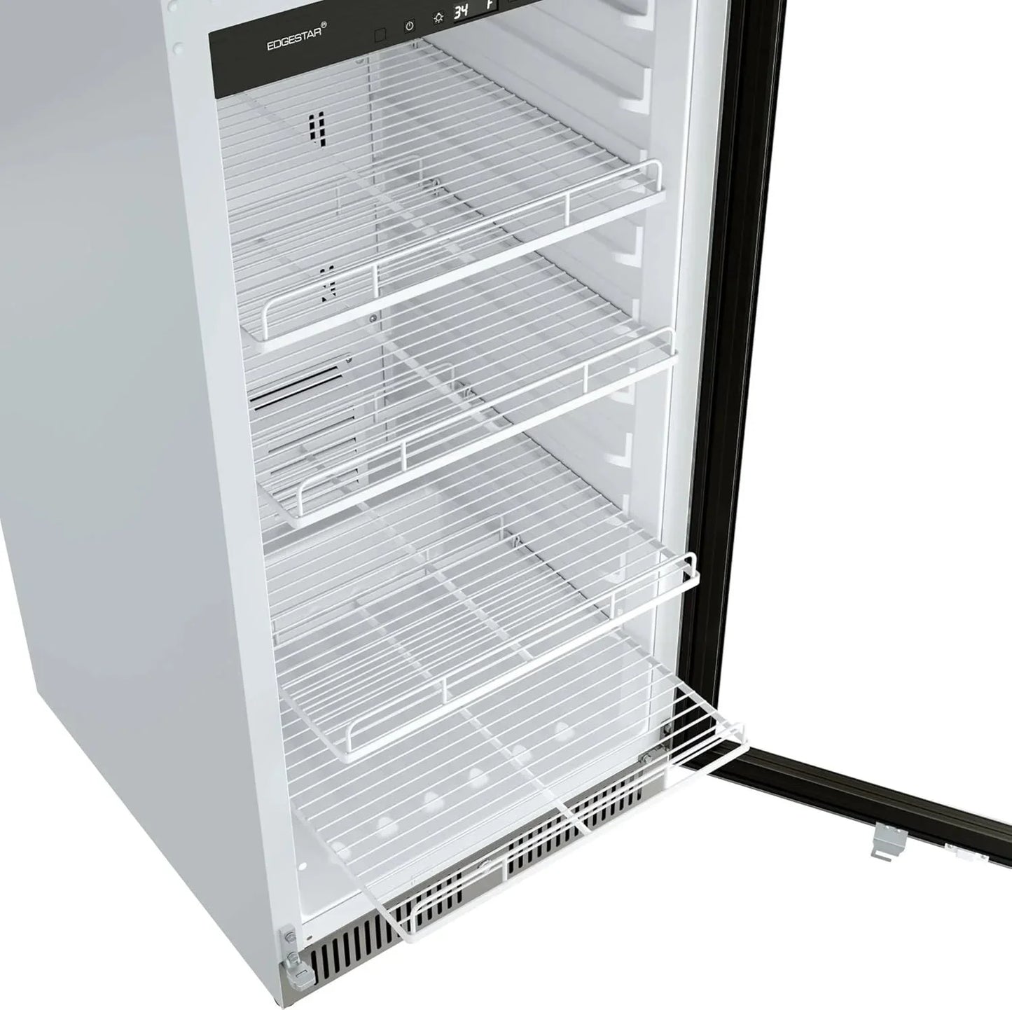 EdgeStar VBM101 22" Wide 10.1 Cu. Ft. Commercial Beverage Merchandiser – Stainless Steel, Temp Alarm, Reversible Door