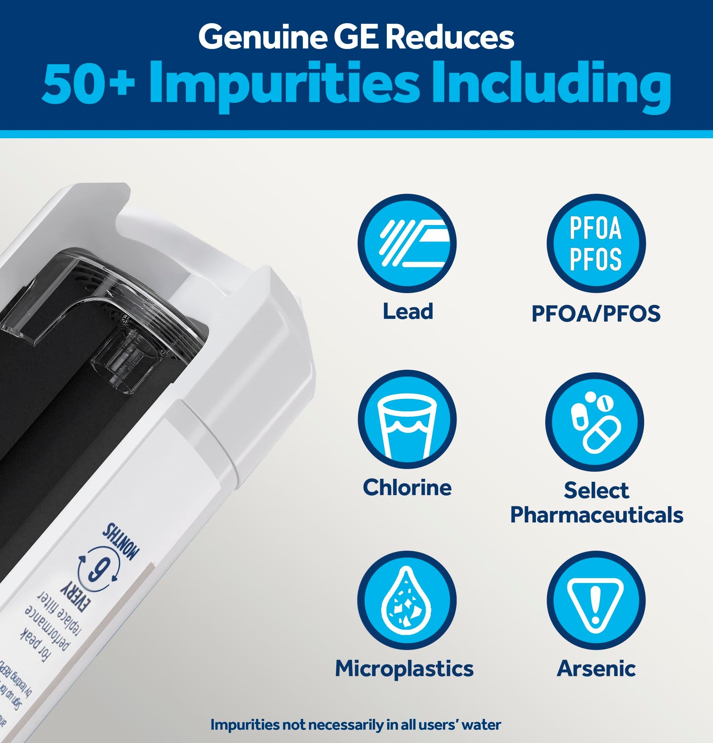 GE XWFE Refrigerator Water Filter - Lead & Impurities Reduction