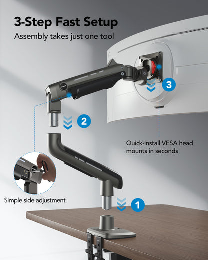 HUANUO TitanLift Heavy Duty Monitor Arm for 49" Screens