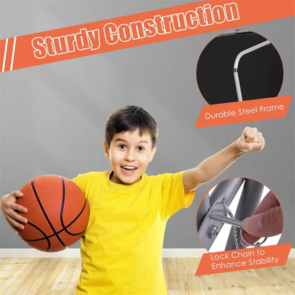 Foldable Indoor Basketball Arcade Game with 4 Balls Electronic Double Shot LED Scoring System for Kids Adults