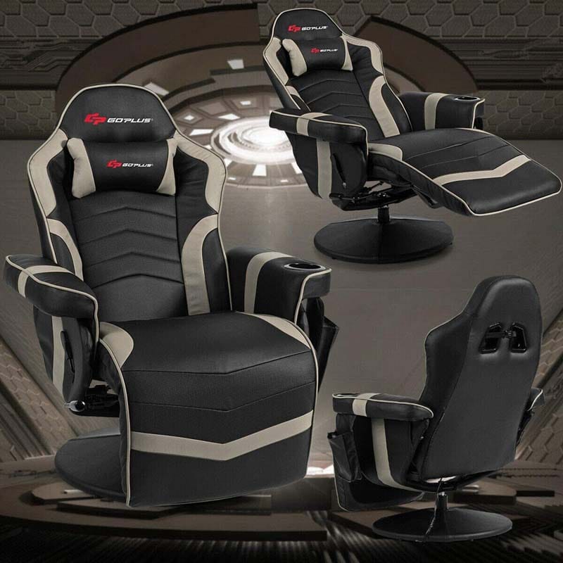 Pu Leather Massage Gaming Chair Ergonomic High Back Racing Style Gaming Recliner With Adjustable Backrest Amp Footrest Cup Holder Side Pouch - Comfortable And Ergonomic Design