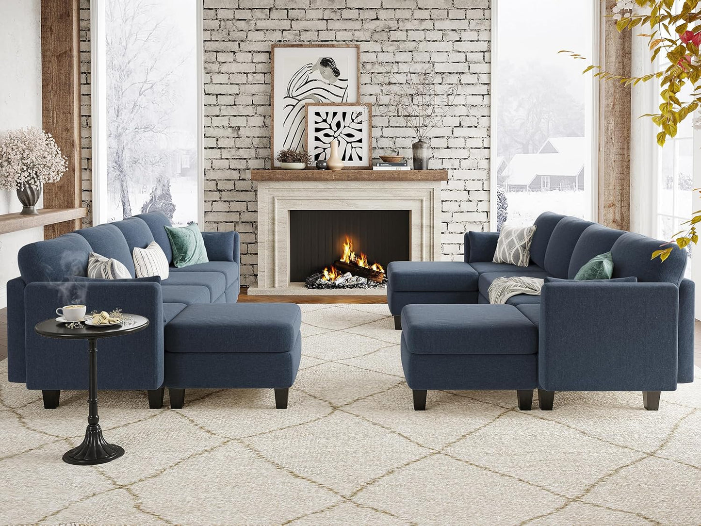 Modular Sectional Sofa, Convertible U Shaped Sofa Couch with High Density Memory Foam, 6 Seat Comfy Modular Sofa Couch for Living Room, Modern U Shaped Sectional Sofa, Dimgrey