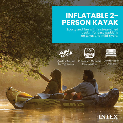 INTEX Explorer K2 Inflatable Kayak Set for 2 People