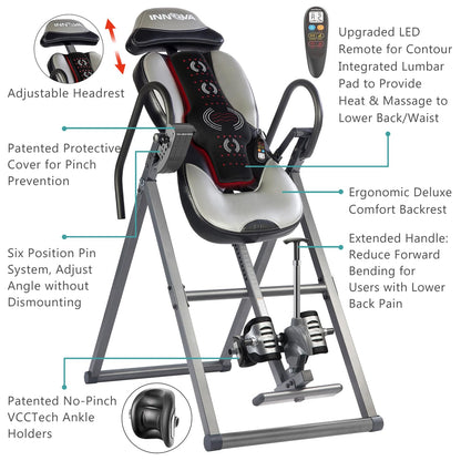 INNOVA HEALTH AND FITNESS Innova Advanced Heat & Massage Inversion Table