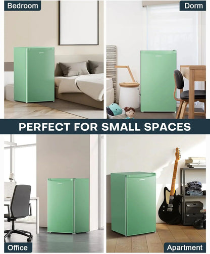 Upstreman 3.2 Cu.Ft Mini Fridge with Freezer Single Door Compact Refrigerator for Dorm, Bedroom, or Office Adjustable Thermostat, Black (BR321)