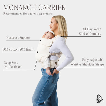 MABĒ Monarch Ergonomic Baby Carrier - Soft Structured Houndstooth
