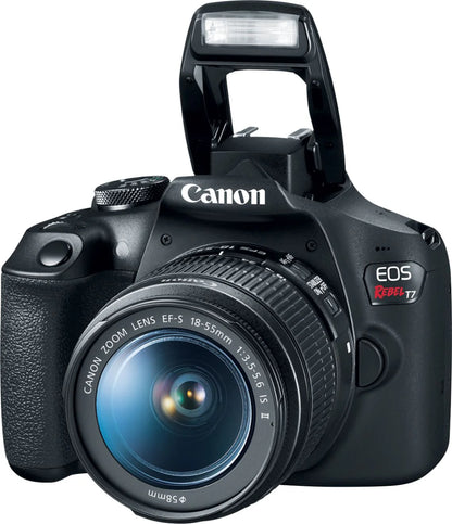 Canon – EOS Rebel T7 DSLR Video Camera with 18 55mm Lens – Black